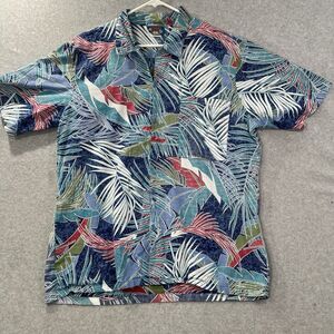 VINTAGE Hawaii Blues Hawaiian Shirt XL Palm Floral Beach Island USA